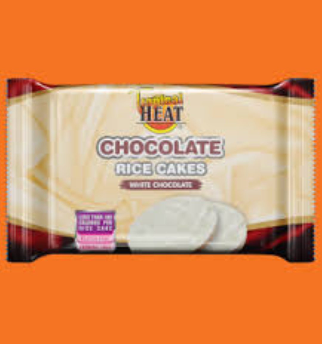 TROPICAL HEAT CHOCOLATE RICE CAKES WHITE 30G